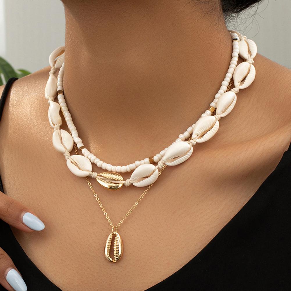 Men'S Vacation Accessories - Boho Acrylic Shell Choker With Stone