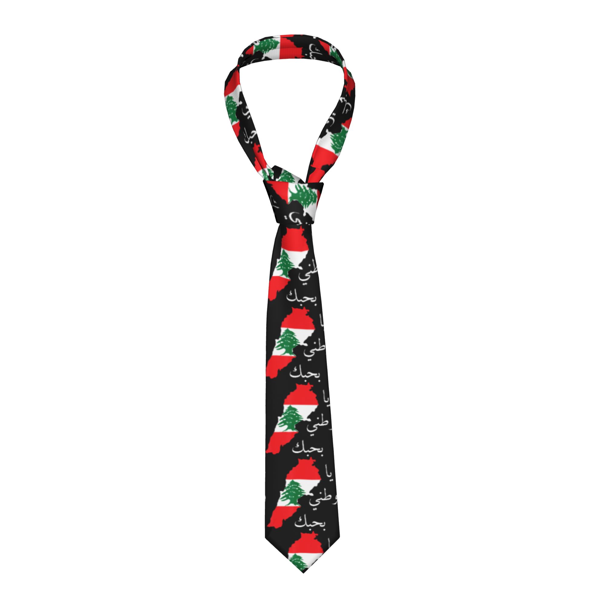 Men Accessories Lebanon - Lebanon Flag Map Beirut Tie Cedar