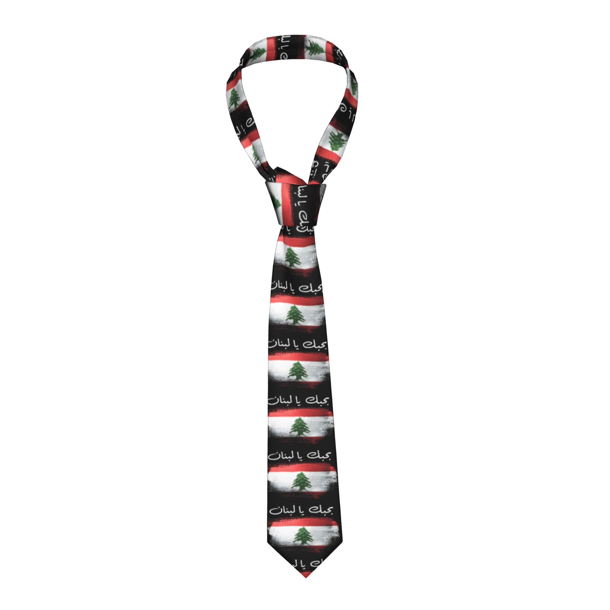Men Accessories Lebanon - Flag of Lebanon Tie Retro Casual