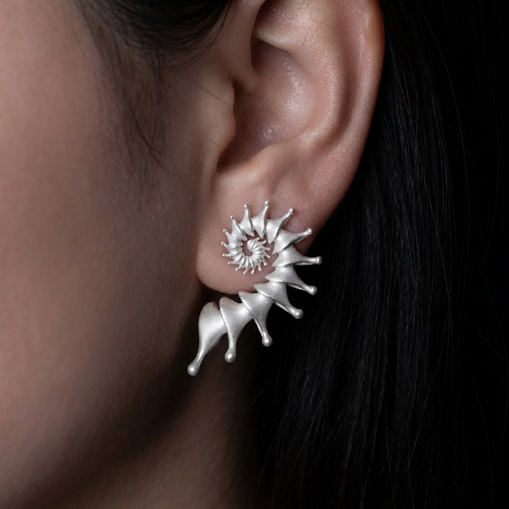Men'S Vacation Accessories - New Gothic three-dimensional conch personalized earrings