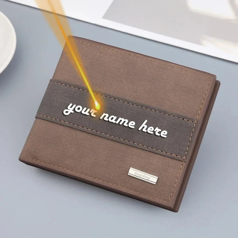 Coin Holder Men - Custom Name Man Wallet Minimalist Engrave