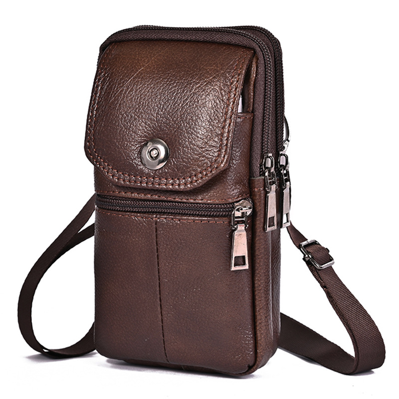 Men'S Accessories Wallet - Men's Messenger Bag Cowhide Leather Bag