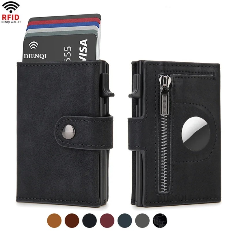 Coin Holder Men - 2PCS Vintage PU RFID Blocking Wallet