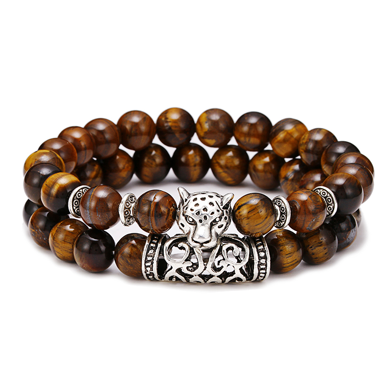 Men'S Vacation Accessories - Premium 2Pcs/Set Leopard Beaded Men Apparel