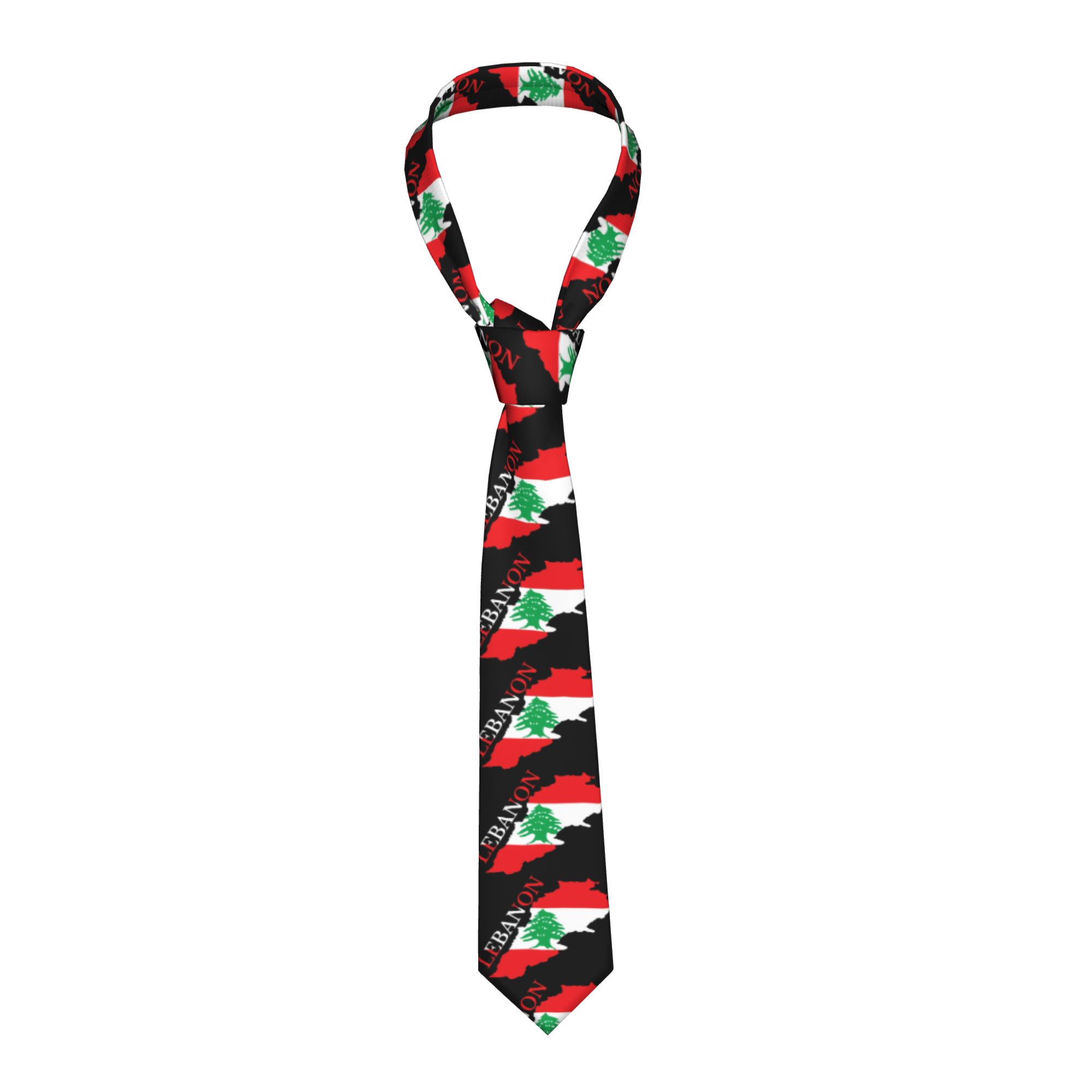 Men Accessories Lebanon - Lebanon Flag Map Tie Cosplay Party
