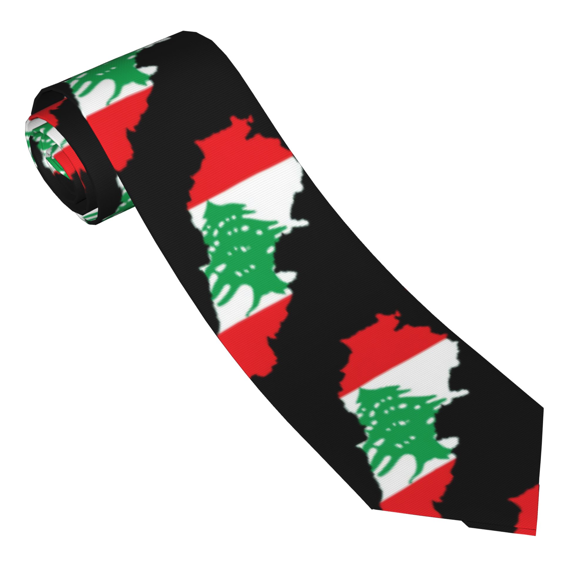 Men Accessories Lebanon - Flag Map Of Lebanon Tie Custom