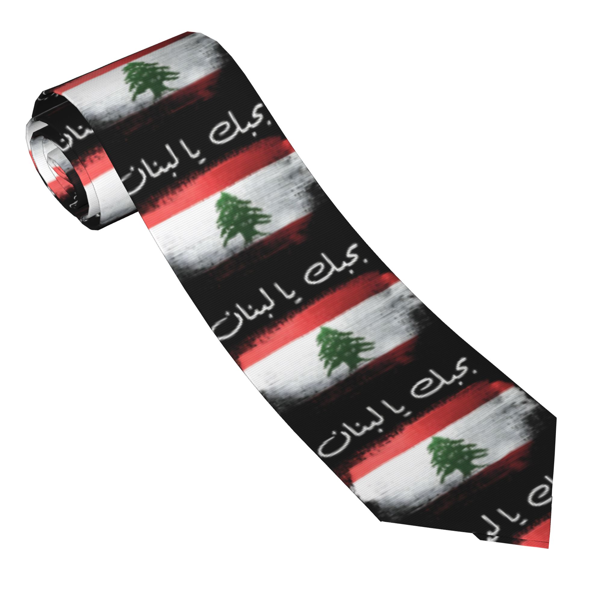 Flag of Lebanon Tie  Retro Cas - огляд і ціна Men Accessories Lebanon