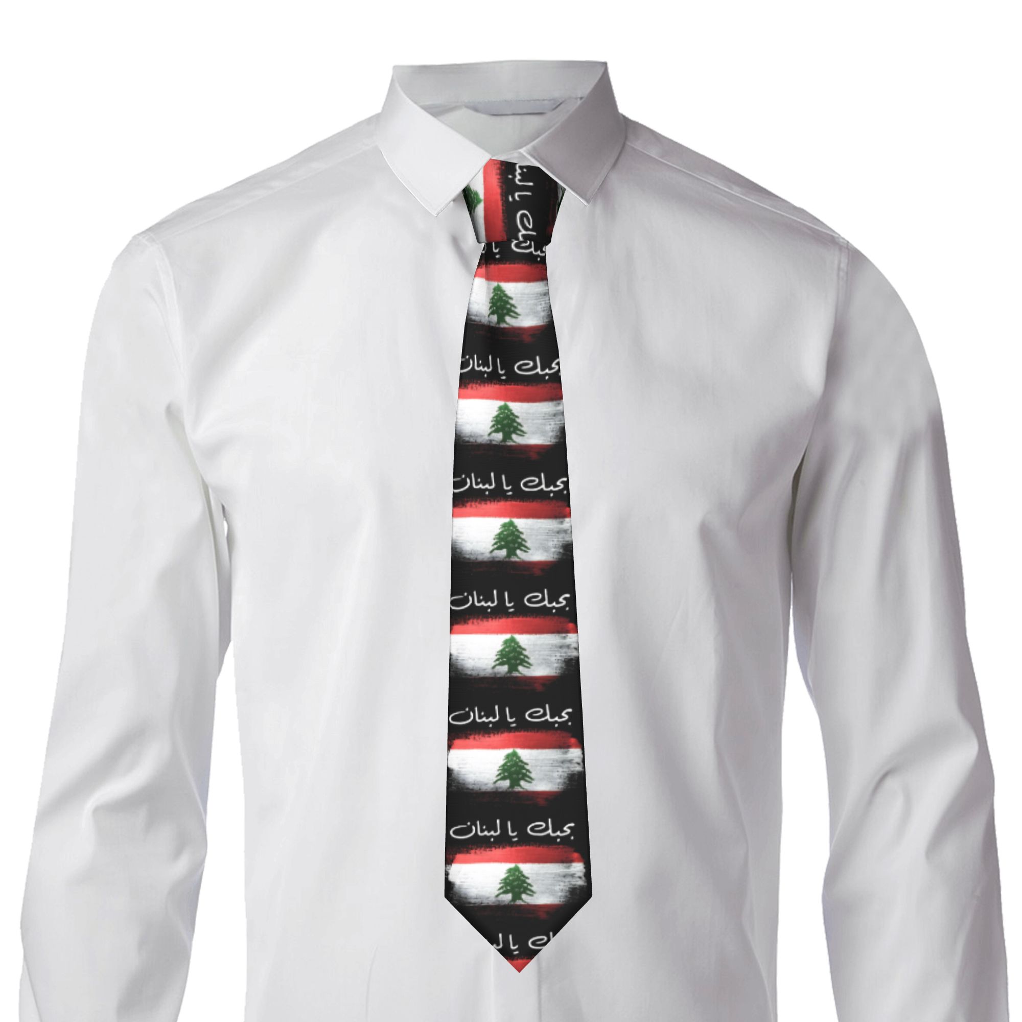 Flag of Lebanon Tie  Retro Cas - огляд і ціна Men Accessories Lebanon