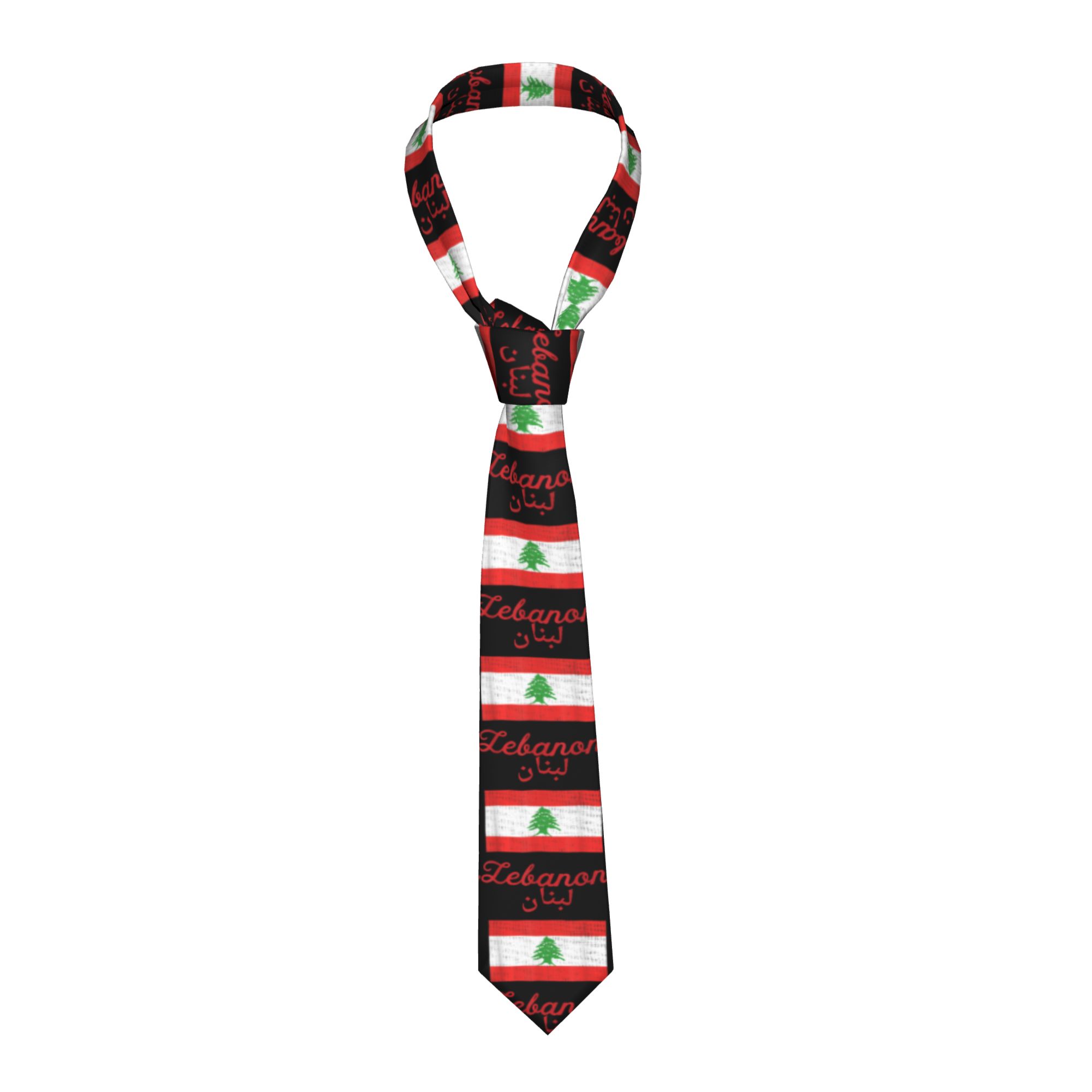 Lebanon Flag Tie  Retro Casual - огляд і ціна Men Accessories Lebanon