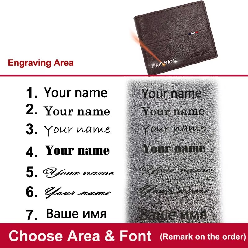 Name Engraving Short Men's Wal - огляд і ціна Coin Holder Men