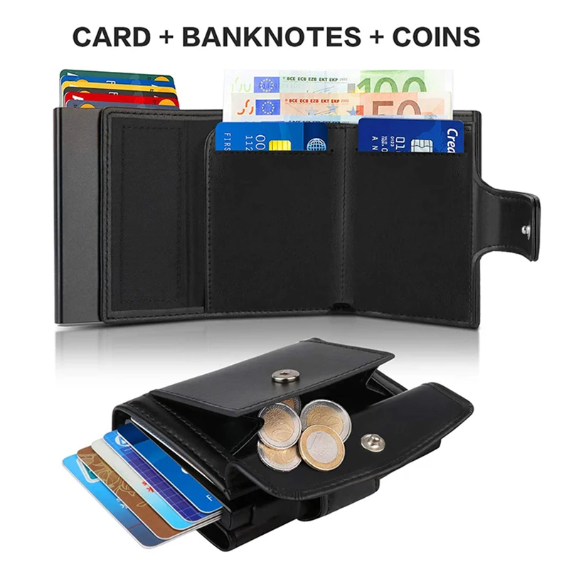 Metal Business Card Case Rfid  - огляд і ціна Coin Holder Men