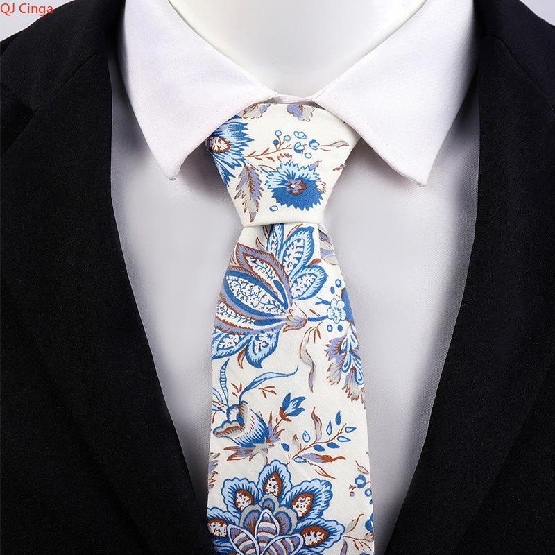 Elegant Blue & Beige Floral Pa - огляд і ціна Men'S Accessories Essentials