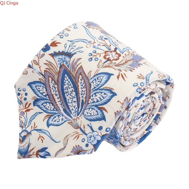 Elegant Blue & Beige Floral Pa - огляд і ціна Men'S Accessories Essentials