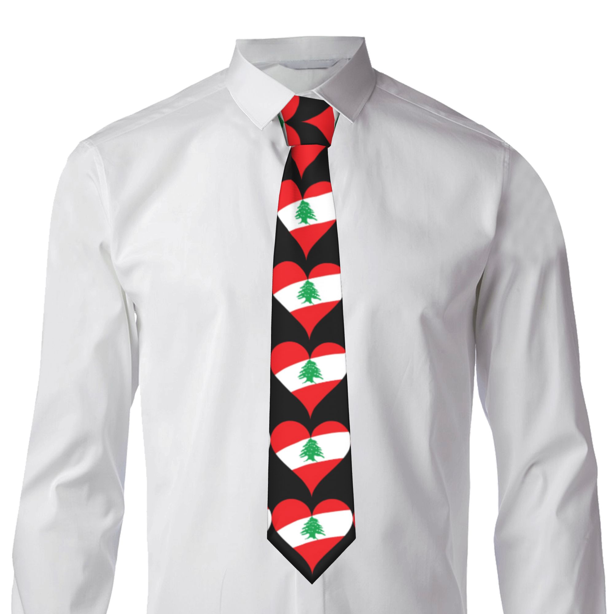 Lebanon Flag Heart  Tie  Weddi - огляд і ціна Men Accessories Lebanon