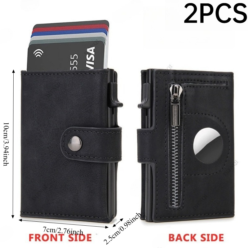 2PCS Vintage PU RFID Blocking  - огляд і ціна Coin Holder Men
