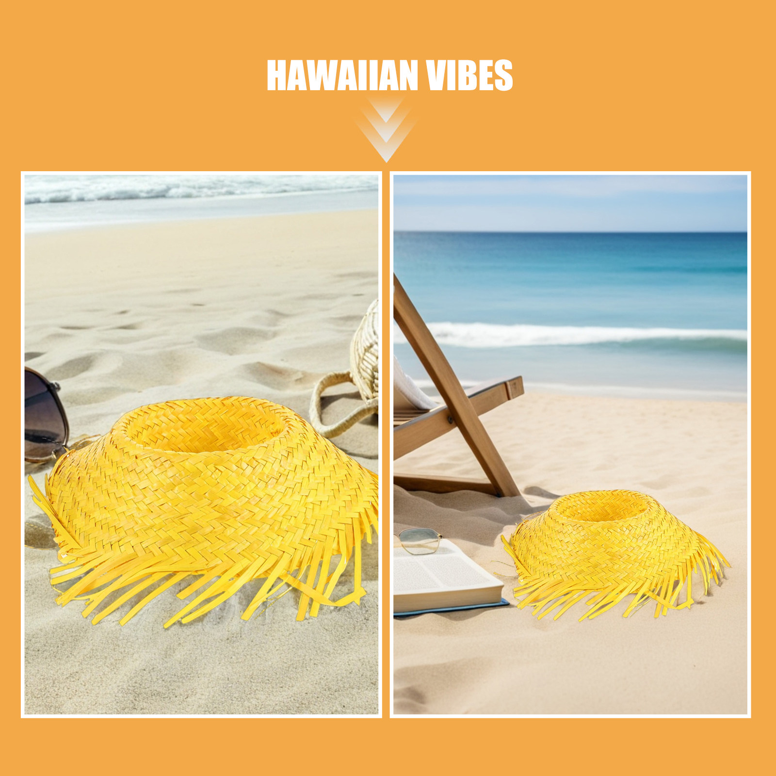 3Pcs Hawaiian Straw Hat Tropic - огляд і ціна Men'S Vacation Accessories