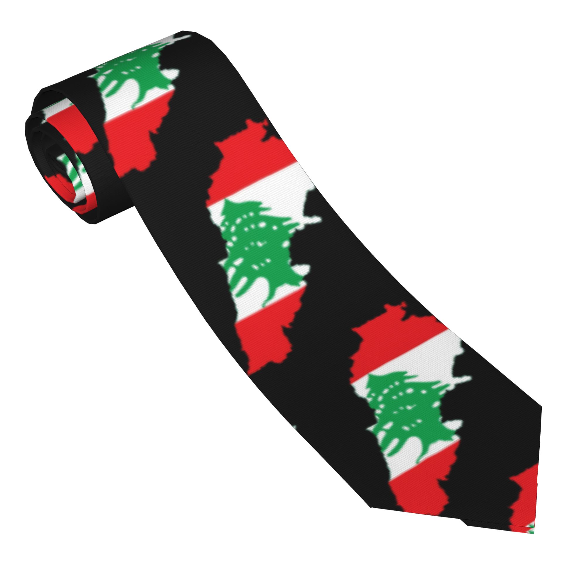 Lebanon Flag Map  Tie  Custom  - огляд і ціна Men Accessories Lebanon