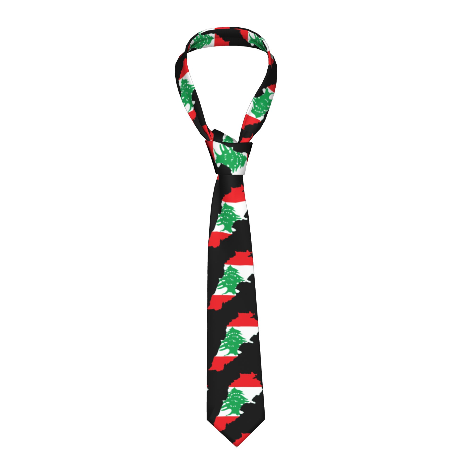 Lebanon Flag Map  Tie  Custom  - огляд і ціна Men Accessories Lebanon