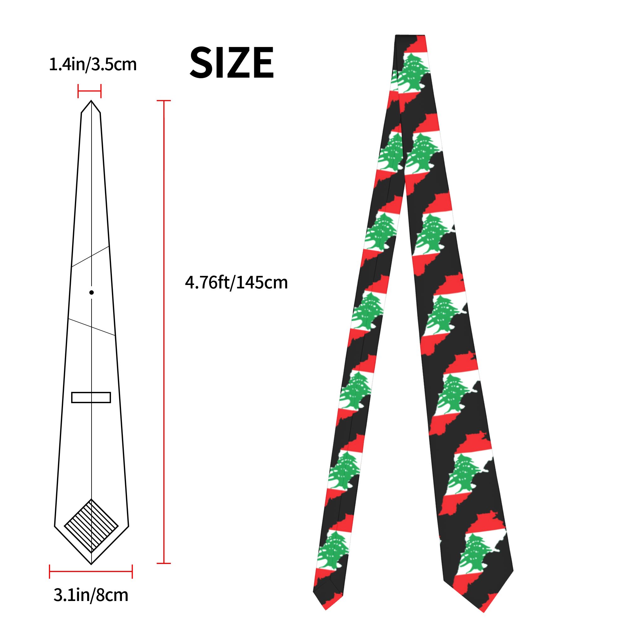 Lebanon Flag Map  Tie  Custom  - огляд і ціна Men Accessories Lebanon