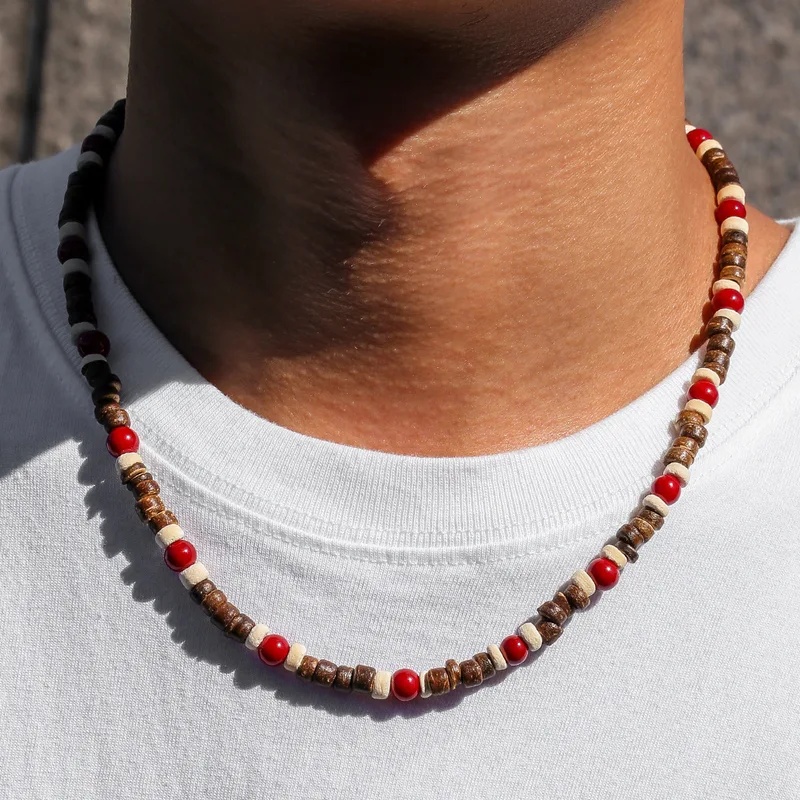 Bohemian Wood Bead Necklace fo - огляд і ціна Men'S Vacation Accessories