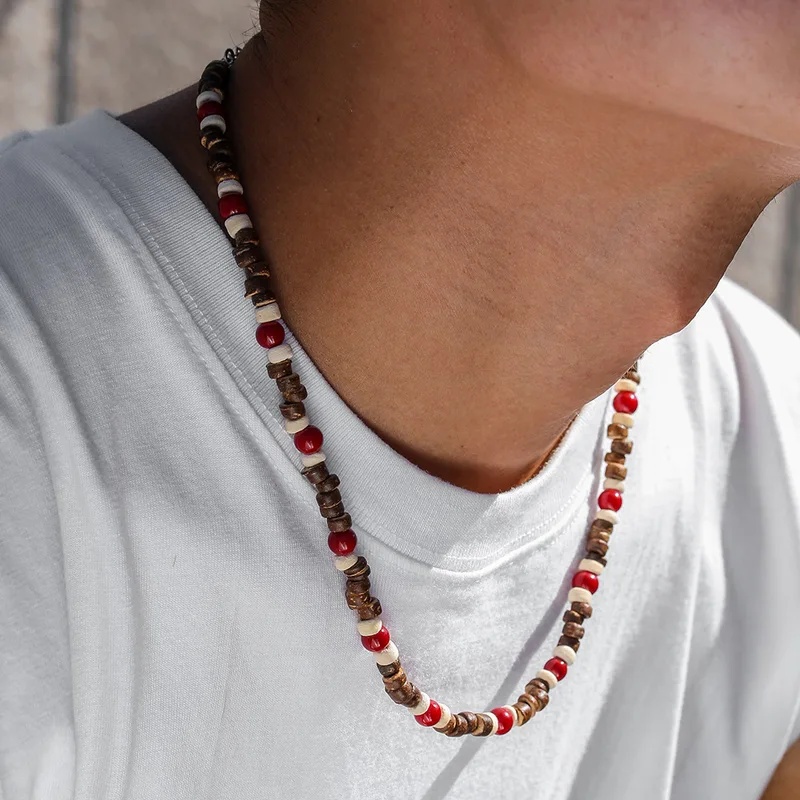 Bohemian Wood Bead Necklace fo - огляд і ціна Men'S Vacation Accessories