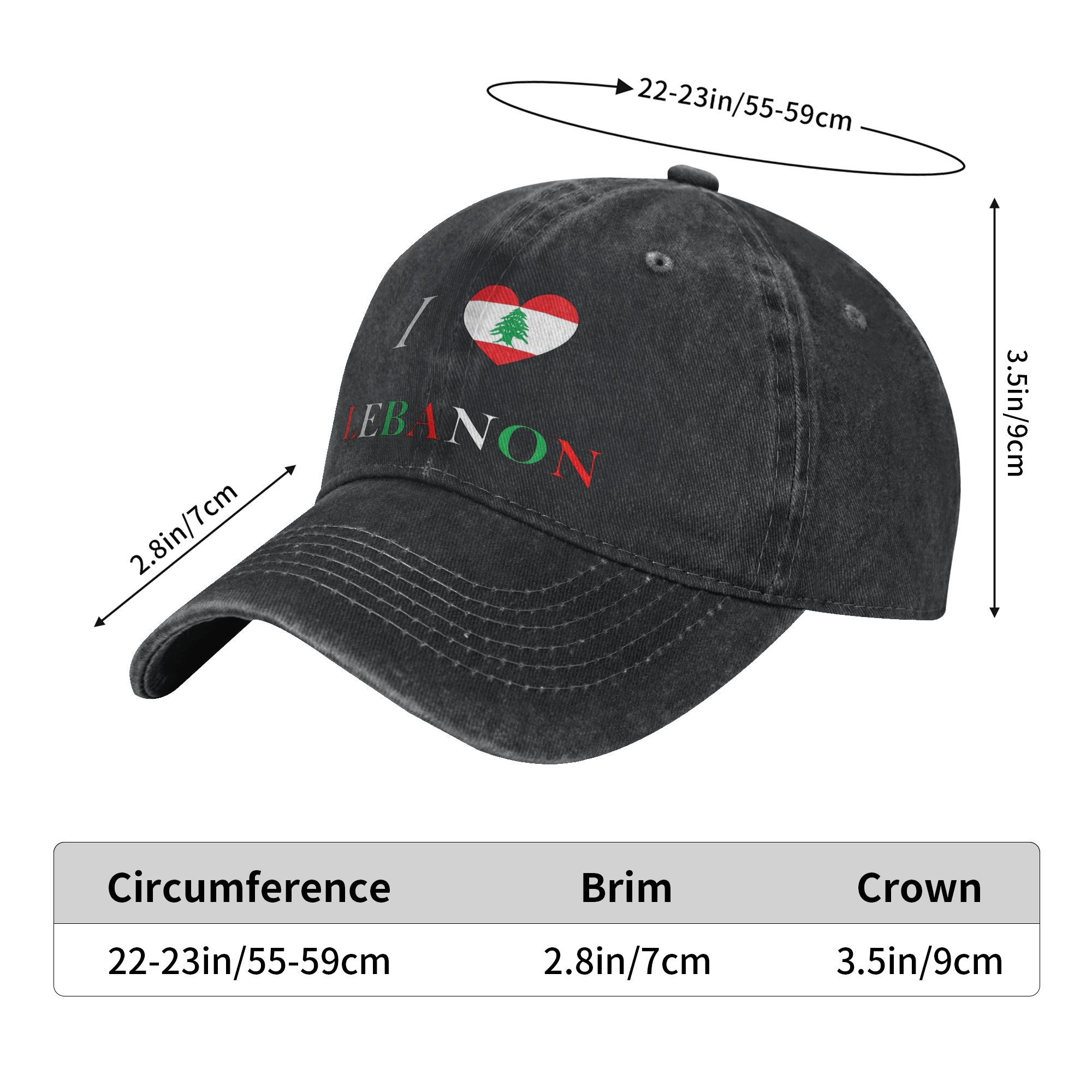 Lebanon Flag Heart Trucker Hat - огляд і ціна Men Accessories Lebanon
