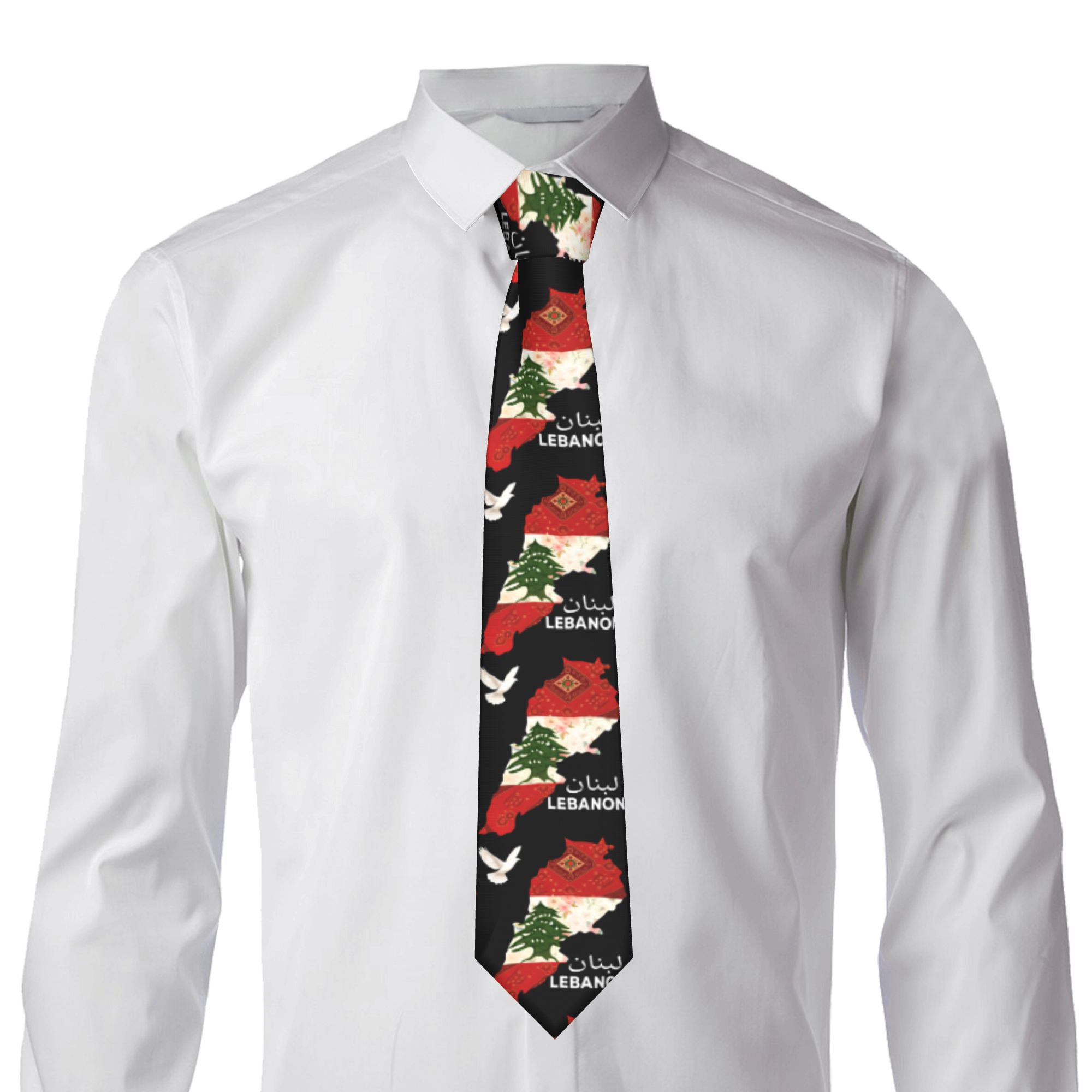 Mens Tie Lebanon Flag Tree Map - огляд і ціна Men Accessories Lebanon