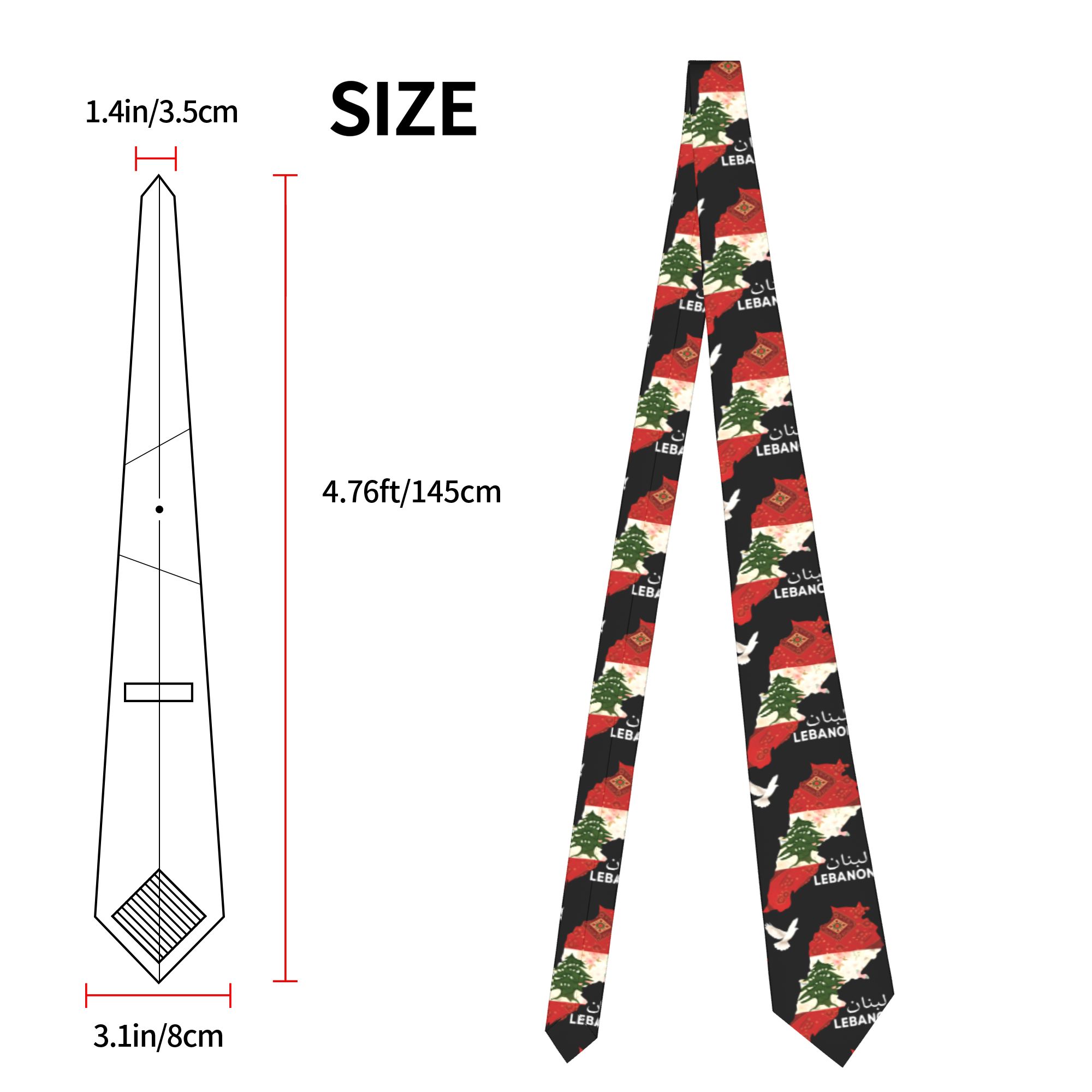Mens Tie Lebanon Flag Tree Map - огляд і ціна Men Accessories Lebanon
