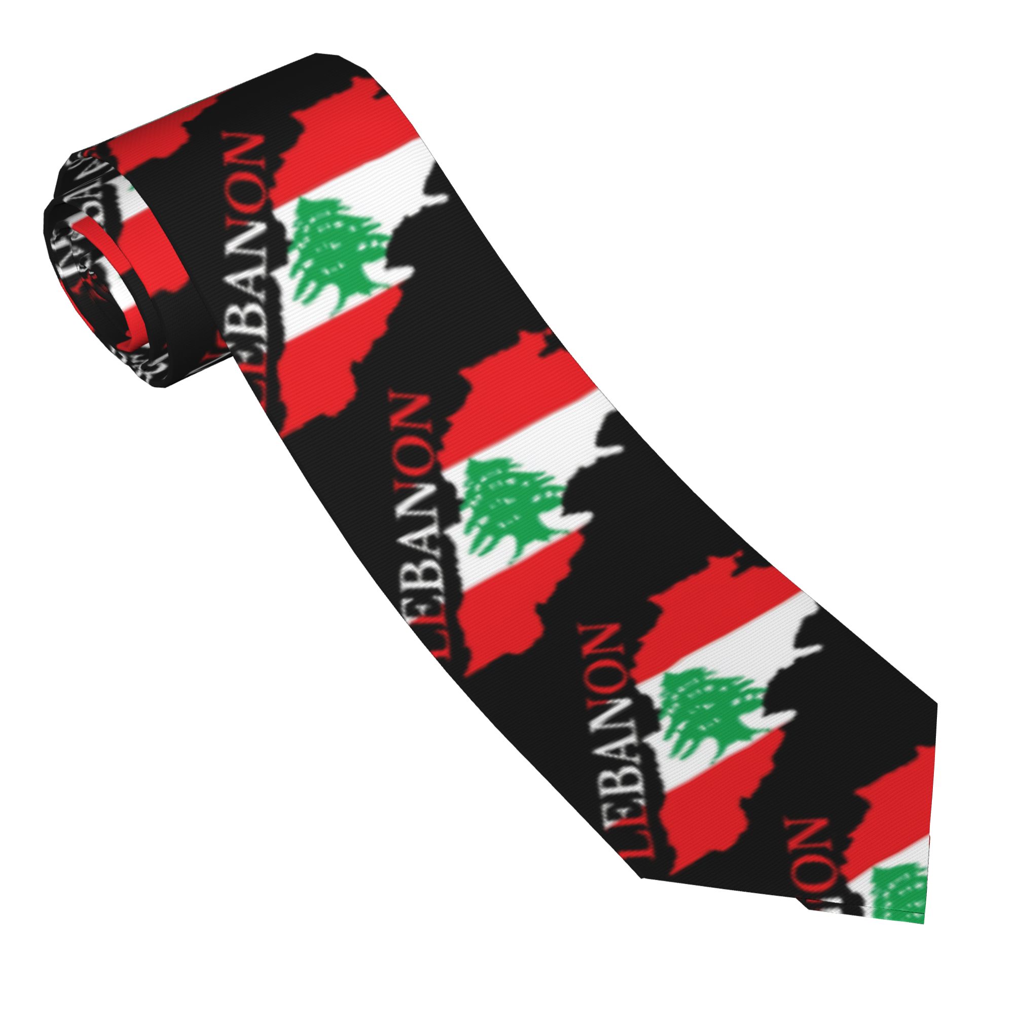 Lebanon Flag Map  Tie  Cosplay - огляд і ціна Men Accessories Lebanon