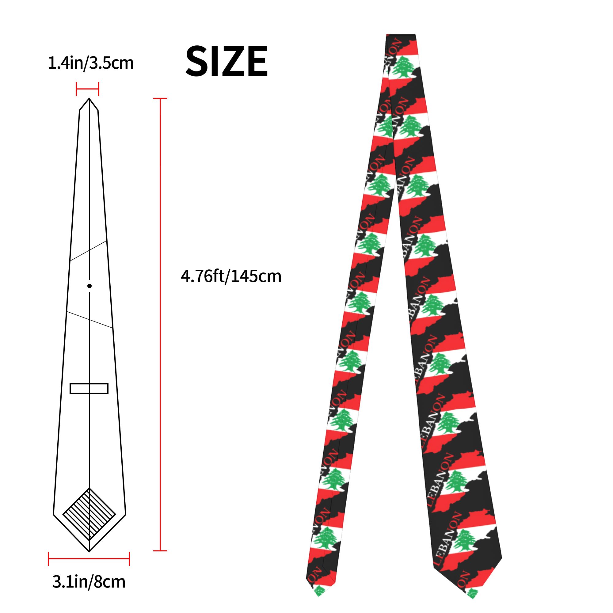 Lebanon Flag Map  Tie  Cosplay - огляд і ціна Men Accessories Lebanon