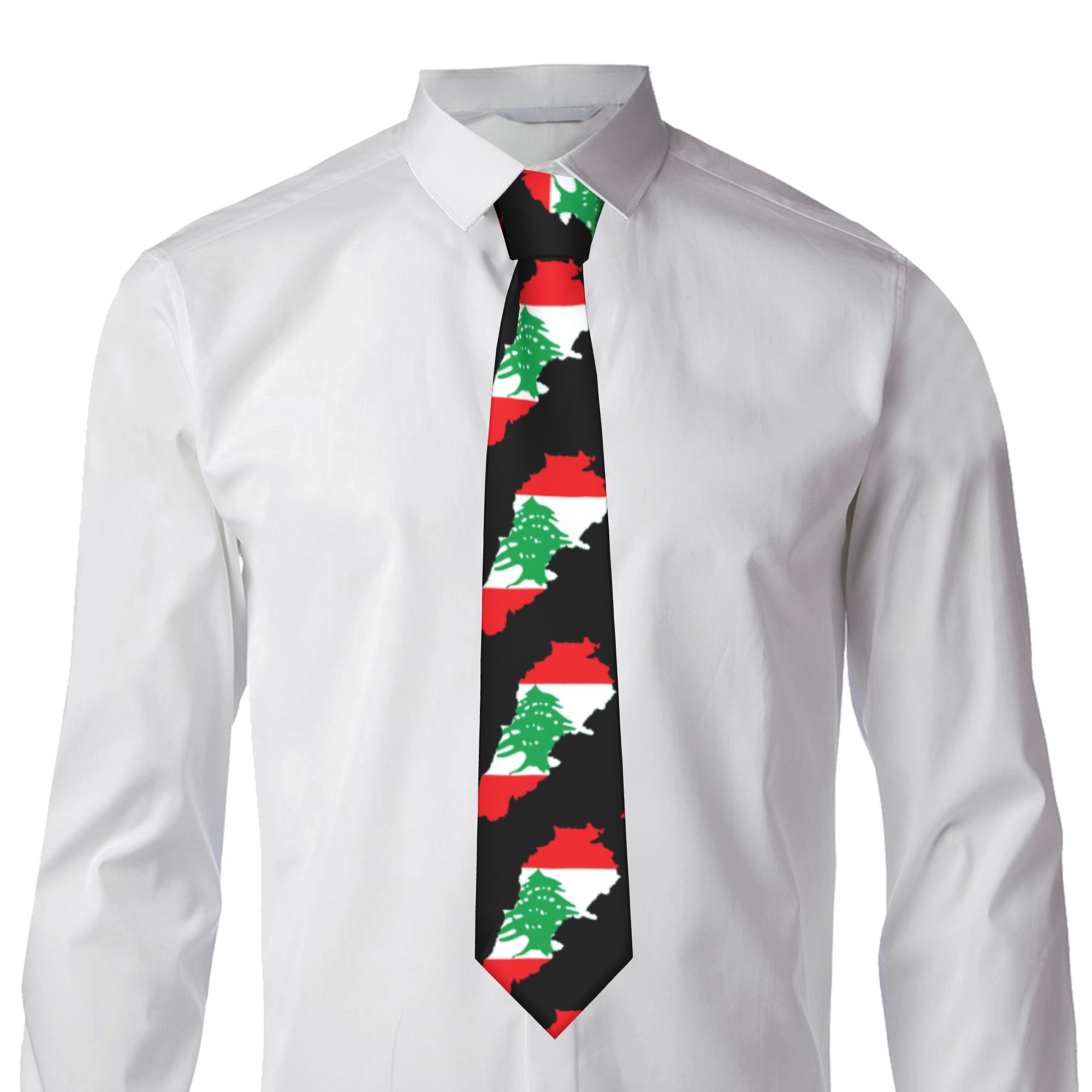 Flag Map Of Lebanon Tie  Custo - огляд і ціна Men Accessories Lebanon