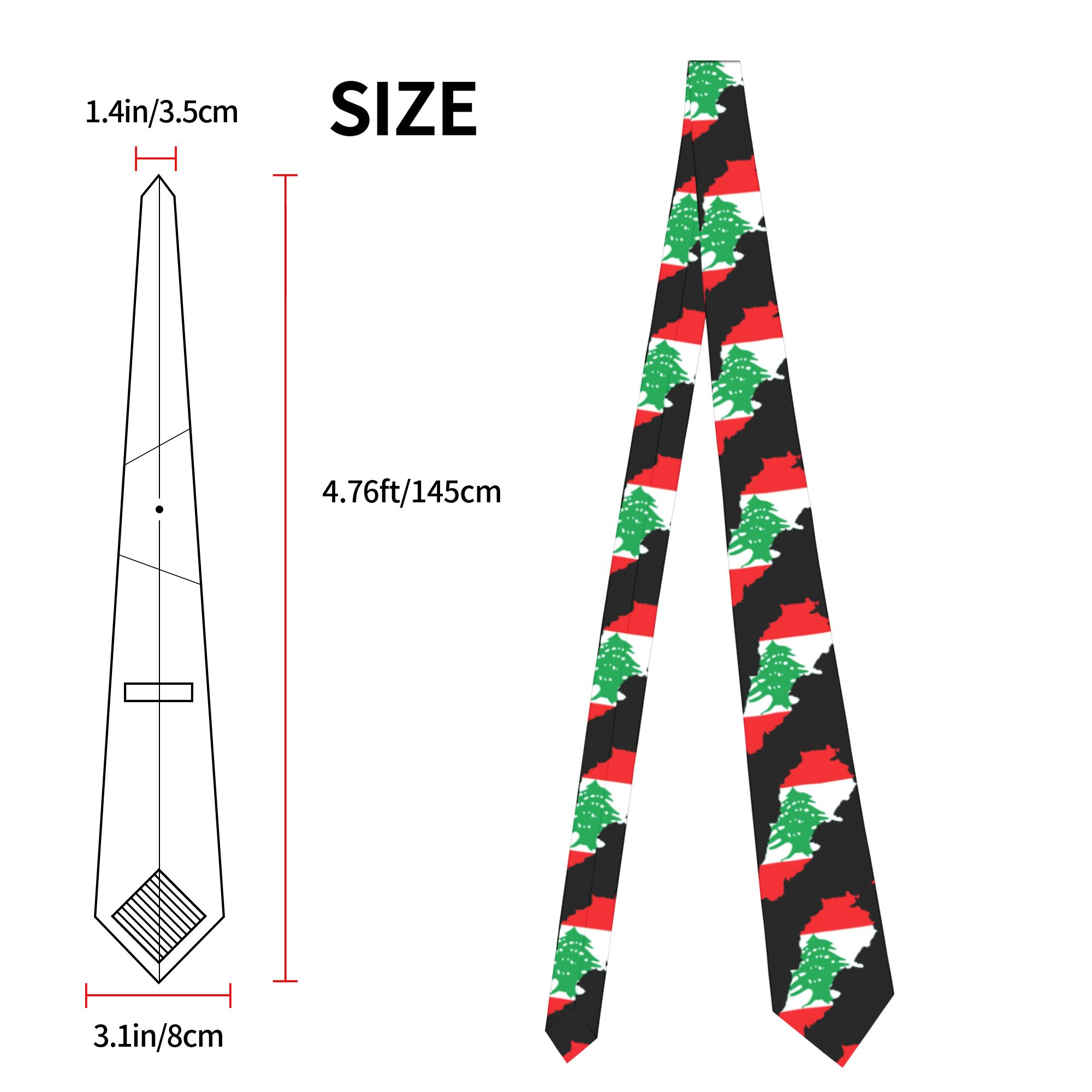 Flag Map Of Lebanon Tie  Custo - огляд і ціна Men Accessories Lebanon